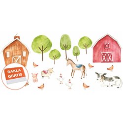Naklejka na ścianę dla dzieci farma zwierzątka pixitex