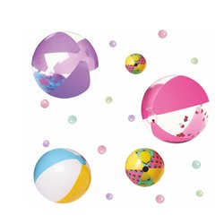 Naklejka na ścianę dla dzieci kolorowe piłki plażowe pixitex