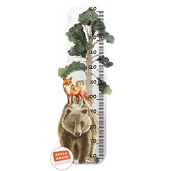 Naklejka na ścianę dla dzieci miarka wzrostu zwierzątka leśne las niedźwiedź lis pixitex