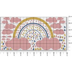 Naklejka naklejki na ścianę dla dzieci pastelowe tęcza groszki chmurki pixitex