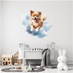 Naklejka na ścianę dla dzieci piesek w chmurach pies naklejka dla chłopca dziewczynki pixitex