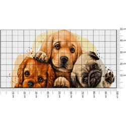 Naklejka na ścianę dla dzieci pieski psy mops Golden retriever naklejki pixitex