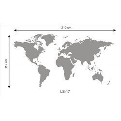 Lustro akrylowe nietłukące srebrne mapa świata kształt pixitex