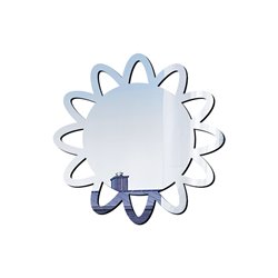 Lustro akrylowe nietłukące srebrne kwiat słońce kształt pixitex