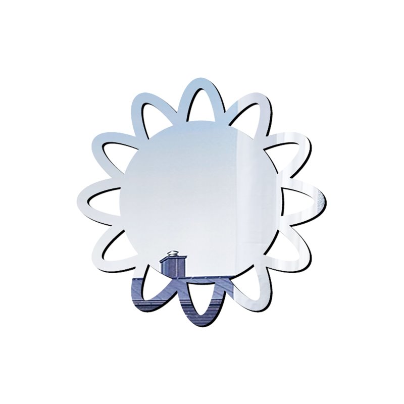 Lustro akrylowe nietłukące srebrne kwiat słońce kształt pixitex
