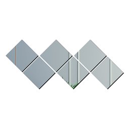 Lustro akrylowe nietłukące srebrne prostokąt romby kształt pixitex