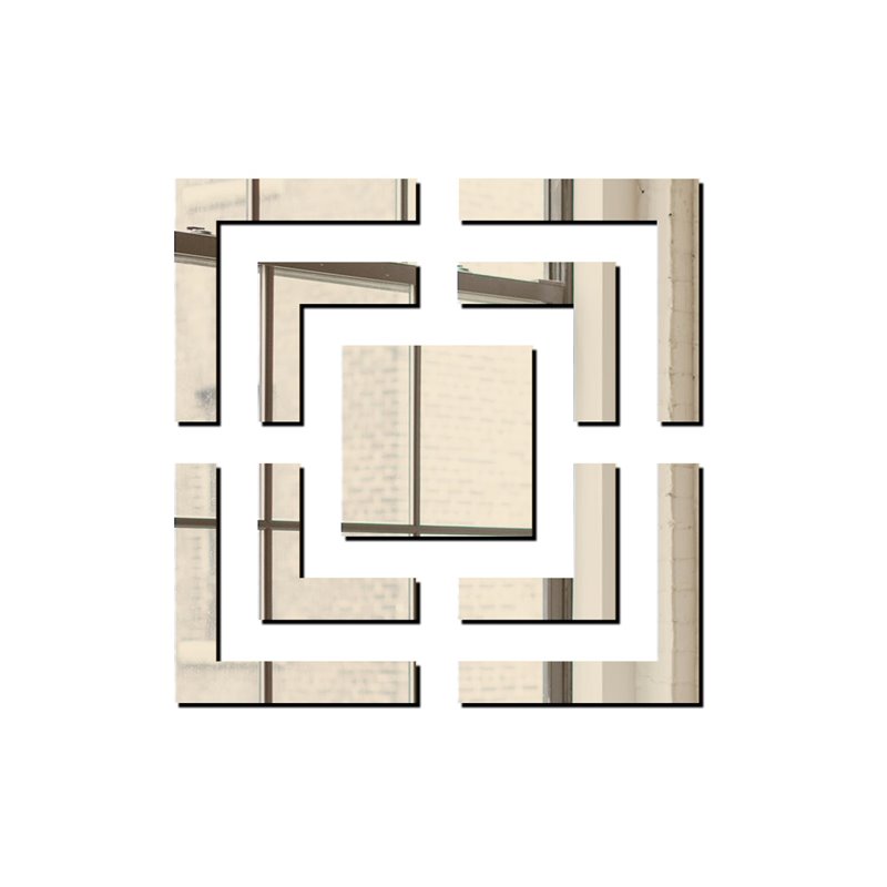 Lustro akrylowe, nietłukące złote kwadratowe kwadrat kształt pixitex
