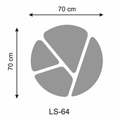 Lustro akrylowe, nietłukące złote okrągłe linie  kształt pixitex