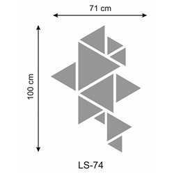 Lustro akrylowe, nietłukące złote trójkąty kształt pixitex