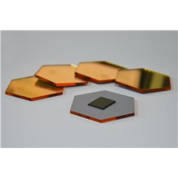 Lustro akrylowe, nietłukące złote kwadraty linie kształt pixitex