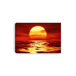 Obraz na płótnie canvas poziomy zachód słońca czerwone niebo pixitex