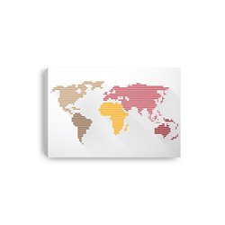 Obraz na płótnie canvas poziomy mapa świata kolory pixitex