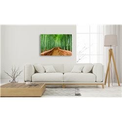 Obraz na płótnie canvas poziomy most las bambusy zieleń brąz pixitex