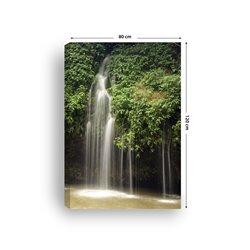 Obraz na płótnie canvas pionowy wodospad rzeka las zieleń pixitex
