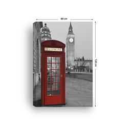 Obraz na płótnie canvas pionowy architektura czerwona budka telefoniczna miasto londyn pixitex