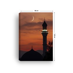 Obraz na płótnie canvas pionowy wieża zachód słońca kolory księżyc pixitex