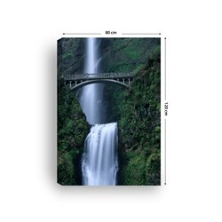 Obraz na płótnie canvas pionowy wodospad zieleń most góry pixitex