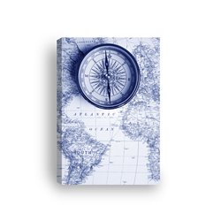 Obraz na płótnie canvas pionowy mapa świata kompas niebieski pixitex