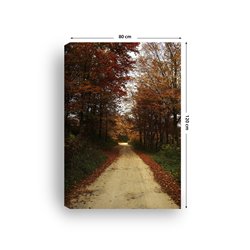 Obraz na płótnie canvas pionowy ścieżka aleja drzew jesień liście pixitex