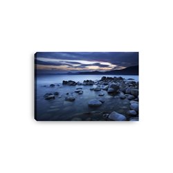 Obraz na płótnie canvas poziomy morze niebo kolory kamienie brzeg plaża widok pixitex