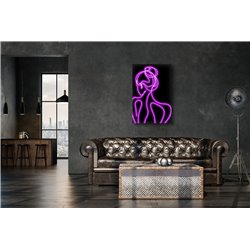 Obraz na płótnie canvas pionowy kobieta neon line art czerń róż pixitex