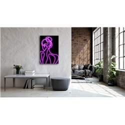 Obraz na płótnie canvas pionowy kobieta neon line art czerń róż pixitex