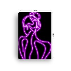 Obraz na płótnie canvas pionowy kobieta neon line art czerń róż pixitex