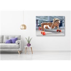 Obraz na płótnie canvas kobieta ćwiczenia siłownia blondynka pixitex