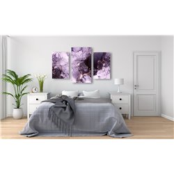 Obraz na płótnie canvas tryptyk potrójny obraz nowoczesny marmur różowy fioletowy pixitex