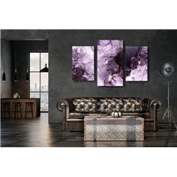 Obraz na płótnie canvas tryptyk potrójny obraz nowoczesny marmur różowy fioletowy pixitex