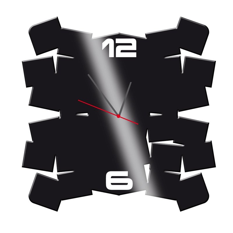 Zegar ścienny z pleksy plexi nowoczesny samoprzylepny elegancki duży zegar kwadraty abstrakcja pleksa pixitex