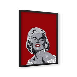 Plakat grafika dekoracyjna na ścianę A3 Marilyn Monroe kobieta czerwień glamour pixitex