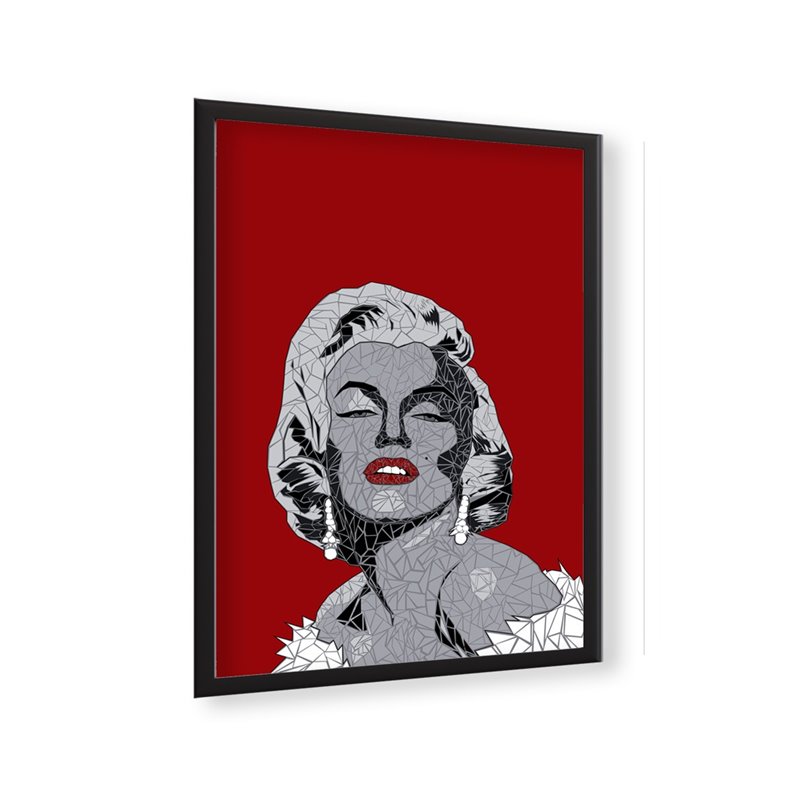 Plakat grafika dekoracyjna na ścianę A3 Marilyn Monroe kobieta czerwień glamour pixitex