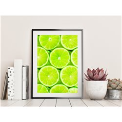 Plakat grafika dekoracyjna na ścianę nowoczesny do kuchni limonki zieleń neon pixitex