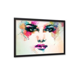 Plakat nowoczesny grafika dekoracyjna na ścianę twarz akwarela kobieta art pixitex
