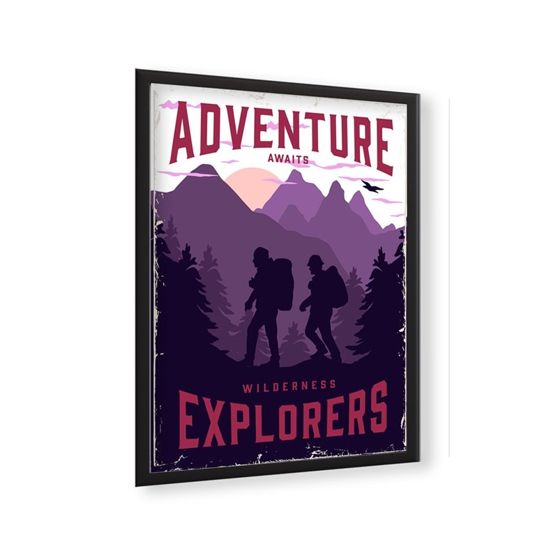 Plakat grafika dekoracyjna na ścianę adventure retro plakaty góry las pixitex