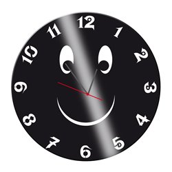 Zegar ścienny z pleksy plexi nowoczesny samoprzylepny elegancki duży zegar dla dziecka uśmiechnięta buźka pixitex