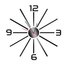 Zegar ścienny z pleksy plexi nowoczesny samoprzylepny elegancki duży zegar słońce linie  pleksa pixitex