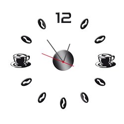 Zegar ścienny z pleksy plexi nowoczesny samoprzylepny elegancki duży zegar kawa coffee pleksa pixitex