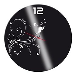 Zegar ścienny z pleksy plexi nowoczesny samoprzylepny elegancki duży zegar okrągły kwiaty pleksa pixitex
