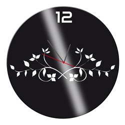 Zegar ścienny z pleksy plexi nowoczesny samoprzylepny elegancki duży zegar okrągły liście kwiaty pleksa pixitex