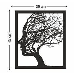 Obraz ażurowy dekoracja ścienna panel z plexi twarz kobieta drzewo gałęzie pixitex