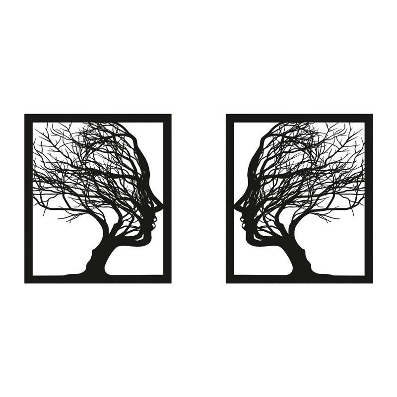 Obraz ażurowy dekoracja ścienna panel z plexi twarze twarz drzewo gałęzie nowoczesna dekoracja pixitex