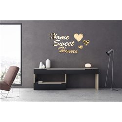 Napis litery 3D dekoracja lustrzana ścienna z plexi pleksy złote srebrne lustro home sweet home serduszka serce pixitex