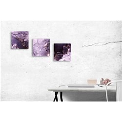 Obraz na płótnie canvas tryptyk potrójny obraz nowoczesny glamour marmur różowy fioletowy struktura pixitex