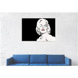 Obraz na płótnie canvas nowoczesny duży Marilyn Monroe czerń czerwień kobieta pixitex