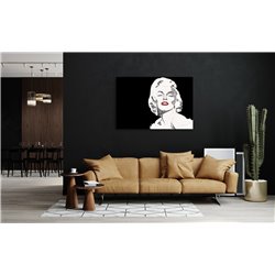 Obraz na płótnie canvas nowoczesny duży Marilyn Monroe czerń czerwień kobieta pixitex