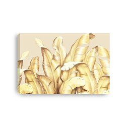 Obraz na płótnie canvas duży 120x80 złote duże tropikalne liście pixitex