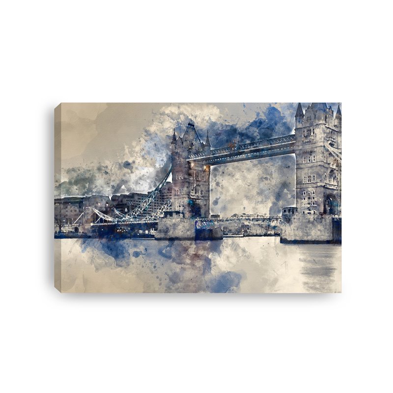 Obraz na płótnie canvas duży 120x80 Londyn most London Bridge akwarela pixitex