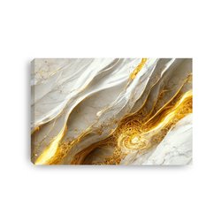 Obraz na płótnie canvas duży 120x80 złoto białe fale marmur pixitex